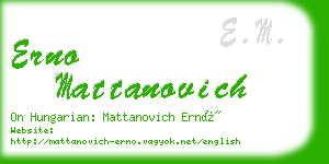 erno mattanovich business card